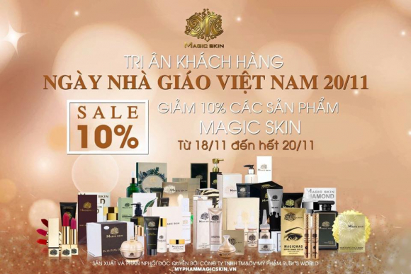 Mỹ phẩm Magic Skin Việt Nam tri ân khách hàng ngày nhà giáo Việt Nam